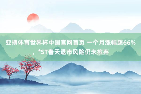 亚搏体育世界杯中国官网首页 一个月涨幅超66%,*ST春天退市风险仍未摈弃