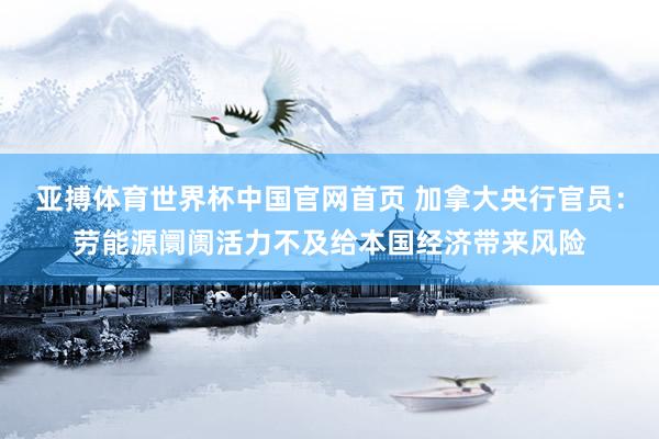亚搏体育世界杯中国官网首页 加拿大央行官员：劳能源阛阓活力不及给本国经济带来风险