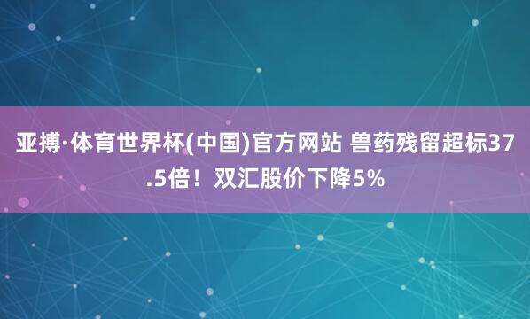 亚搏·体育世界杯(中国)官方网站 兽药残留超标37.5倍!双汇股价下降5%