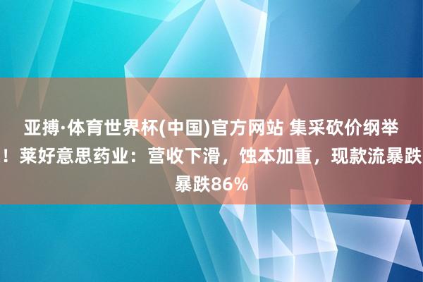 亚搏·体育世界杯(中国)官方网站 集采砍价纲举目张！莱好意思药业：营收下滑，蚀本加重，现款流暴跌86%