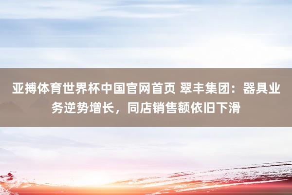 亚搏体育世界杯中国官网首页 翠丰集团:器具业务逆势增长,同店销售额依旧下滑