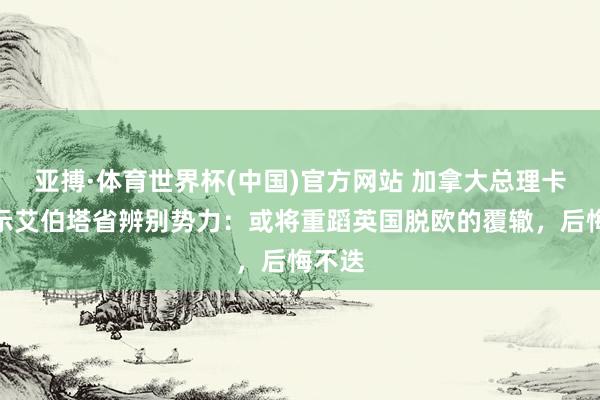 亚搏·体育世界杯(中国)官方网站 加拿大总理卡尼警示艾伯塔省辨别势力:或将重蹈英国脱欧的覆辙,后悔不迭