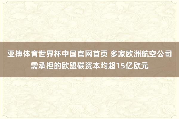 亚搏体育世界杯中国官网首页 多家欧洲航空公司需承担的欧盟碳资本均超15亿欧元