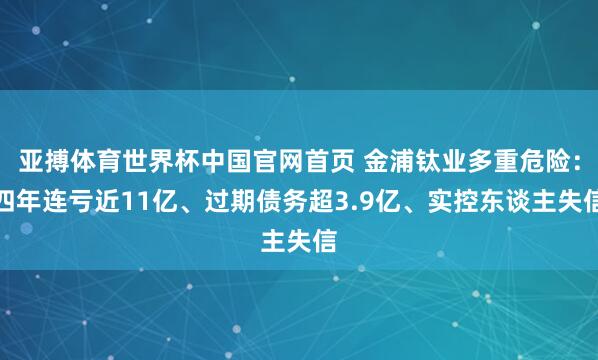 亚搏体育世界杯中国官网首页 金浦钛业多重危险:四年连亏近11亿、过期债务超3.9亿、实控东谈主失信