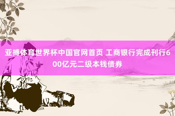 亚搏体育世界杯中国官网首页 工商银行完成刊行600亿元二级本钱债券