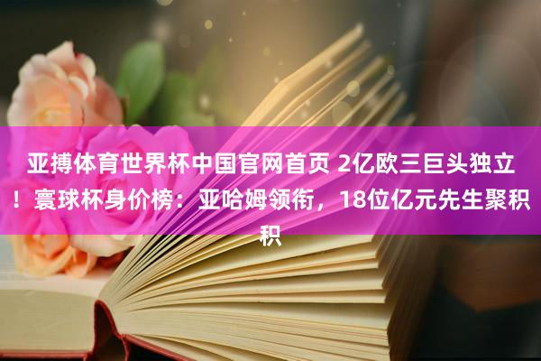 亚搏体育世界杯中国官网首页 2亿欧三巨头独立!寰球杯身价榜:亚哈姆领衔,18位亿元先生聚积