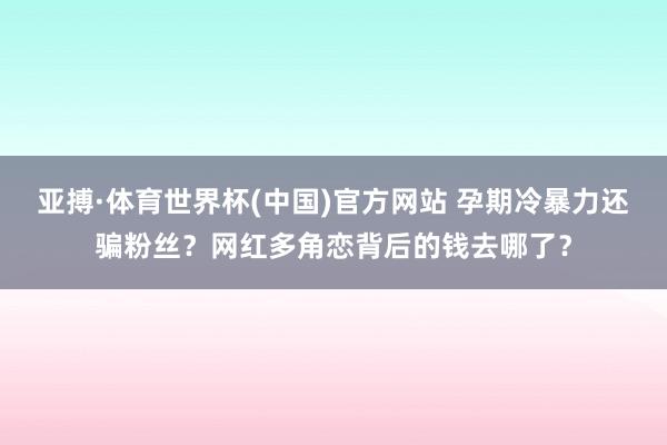 亚搏·体育世界杯(中国)官方网站 孕期冷暴力还骗粉丝?网红多角恋背后的钱去哪了?
