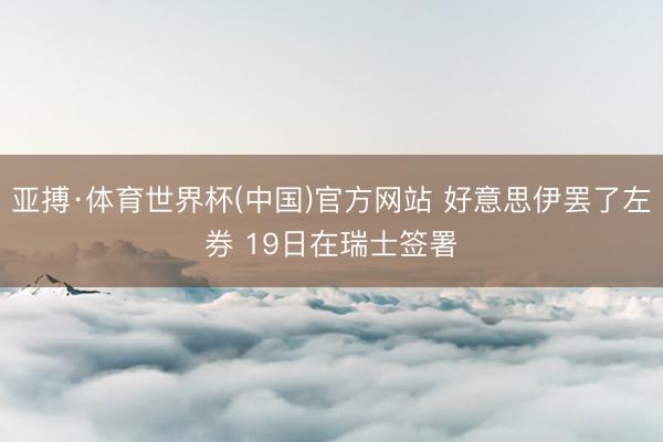 亚搏·体育世界杯(中国)官方网站 好意思伊罢了左券 19日在瑞士签署